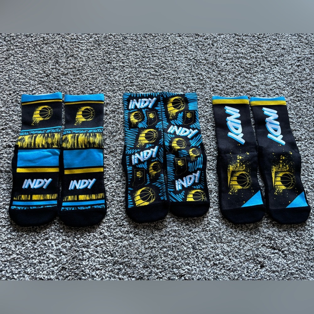 NWOT Youth Indiana Pacers City Edition Socks Lot of 3 Sz YL